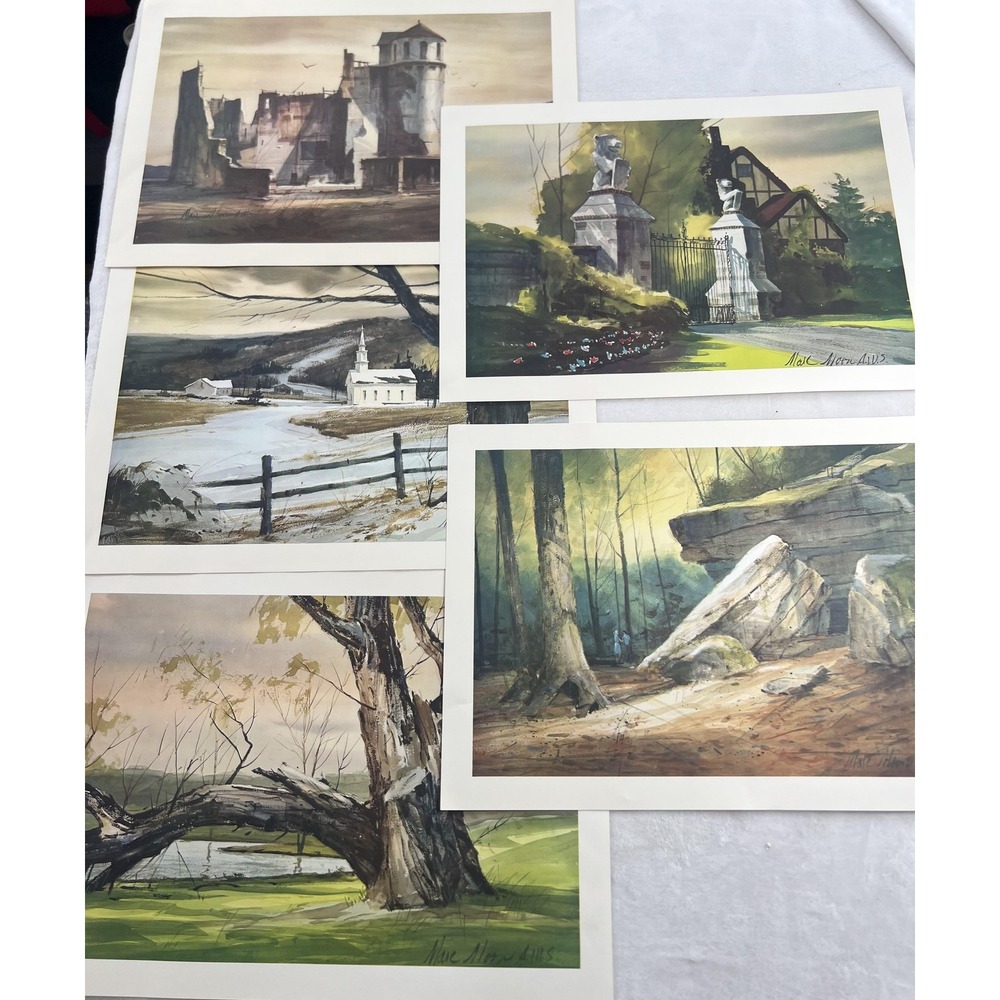 Marc Moon AWS Watercolor Landscape Art Prints Set of 5 Reproduction‎ Poster Lot